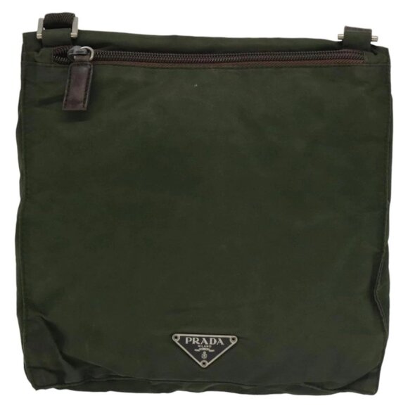 PRADA Shoulder Bag Nylon Khaki Auth ti2439 - Picture 1 of 16